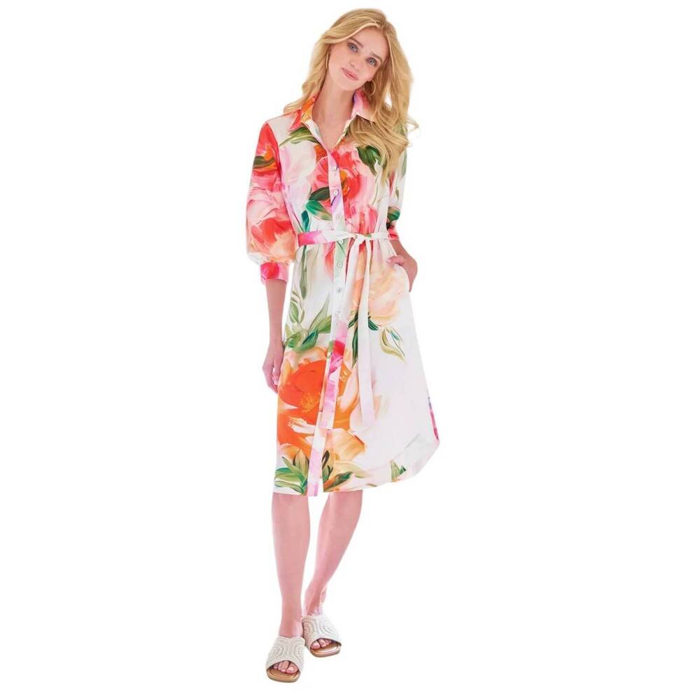 NEW FINLEY clementine midi dress in peony floral